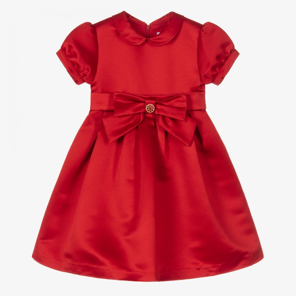 Patachou-Girls Red Satin Dress  | Childrensalon Outlet