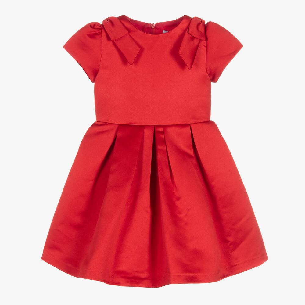 Patachou - Girls Red Satin Dress | Childrensalon