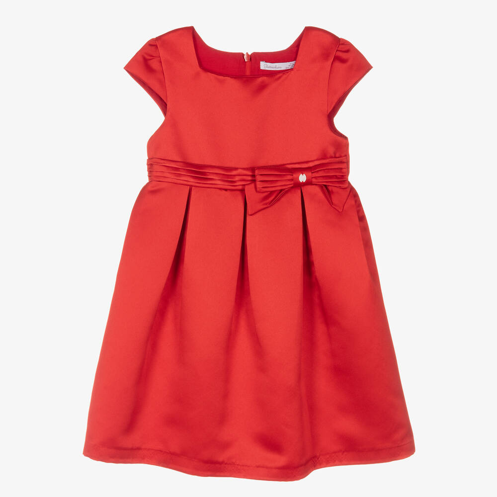 Patachou - Girls Red Satin Dress | Childrensalon