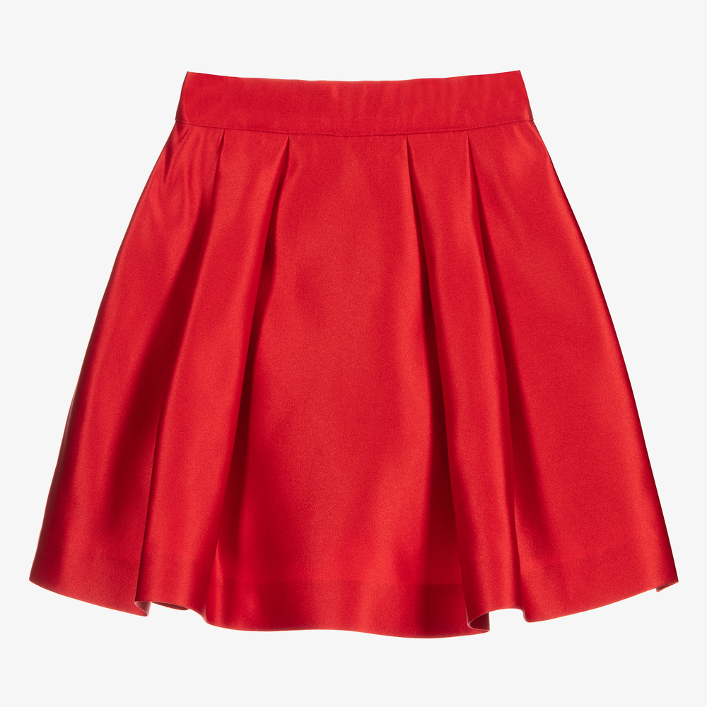 Patachou-Girls Red Satin Skirt | Childrensalon Outlet