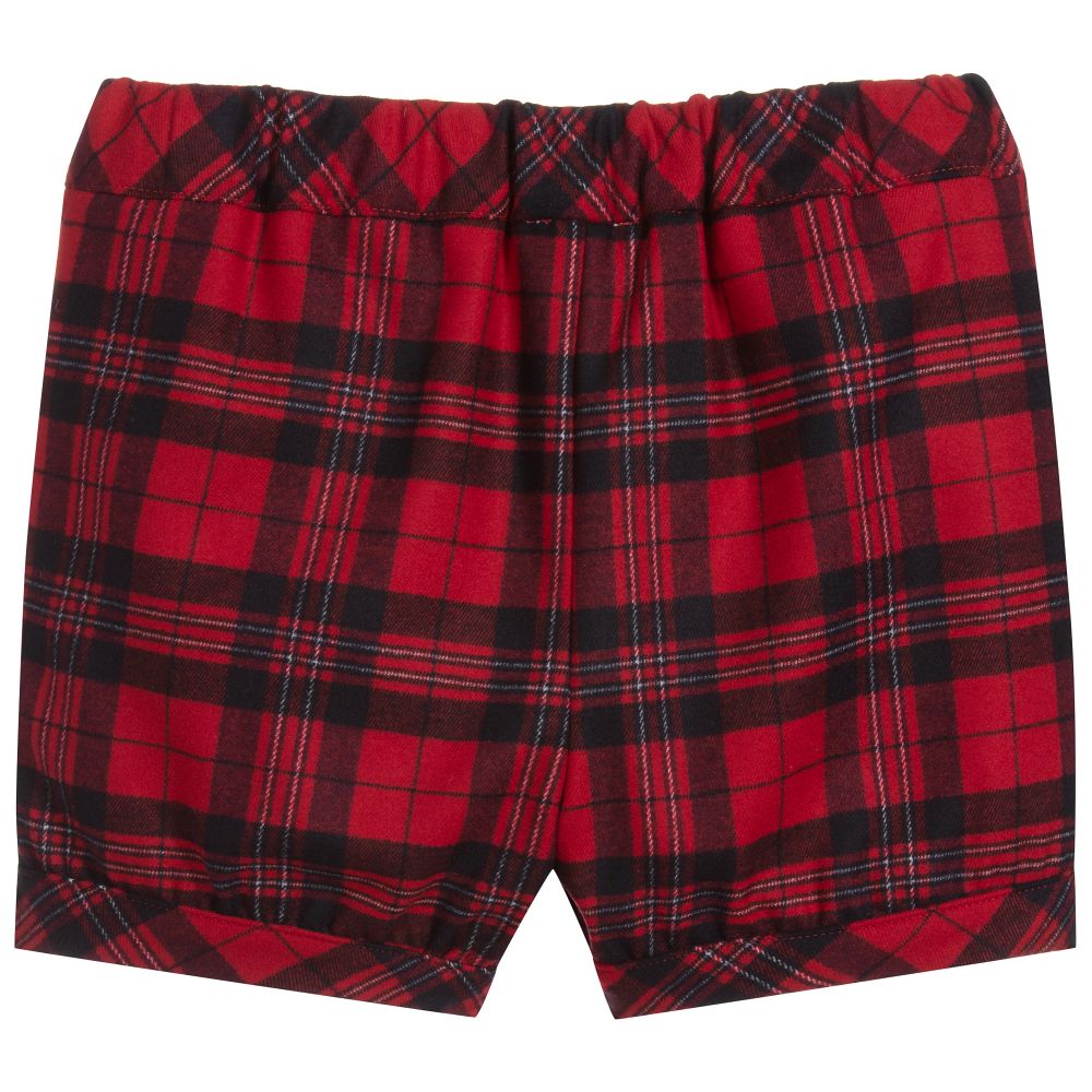 Red tartan shorts top
