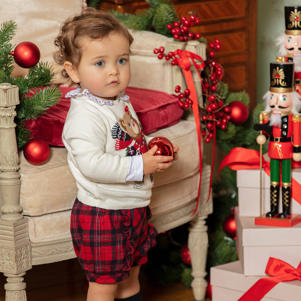 Patachou Girls Red Tartan Shorts
