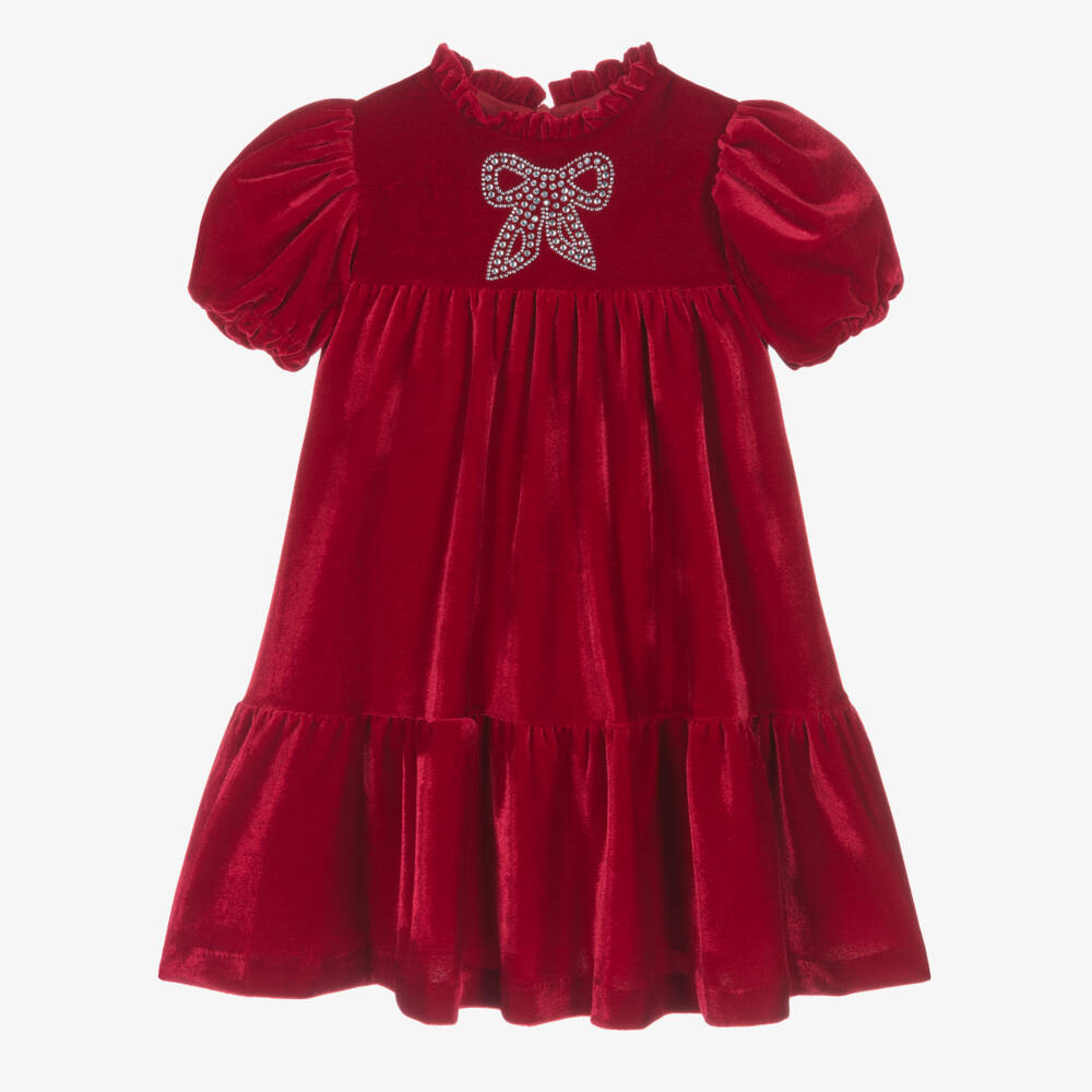 Patachou-فستان مخملي أحمر أنيق للبنات | Childrensalon Outlet