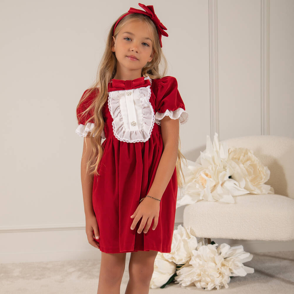 Patachou red velvet dress clearance