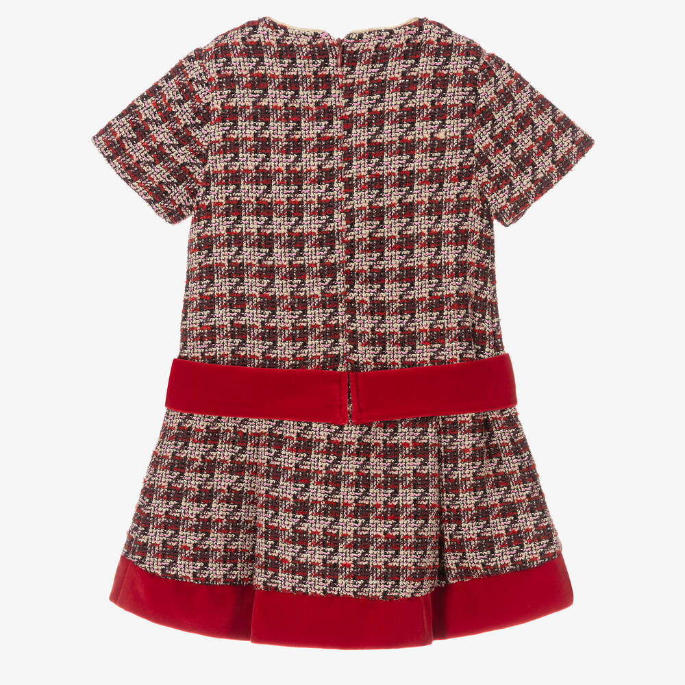 Patachou-Красное платье из твида и вискозы для девочек | Childrensalon Outlet