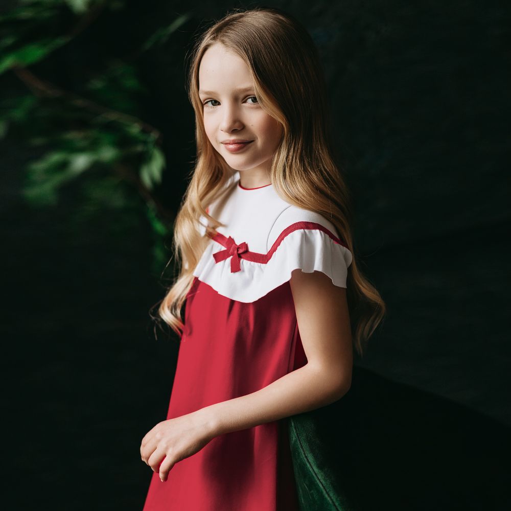 Patachou Robe rouge et blanche Fille Childrensalon Outlet