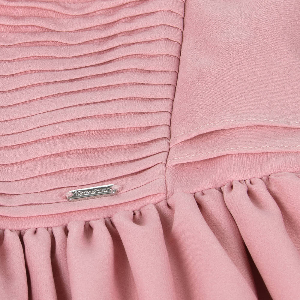 Patachou-Girls Rose Pleated Chiffon Gown | Childrensalon Outlet