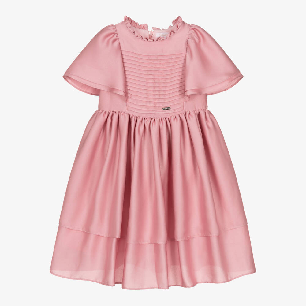 Patachou-Girls Rose Pleated Chiffon Gown | Childrensalon Outlet