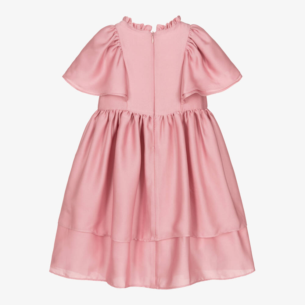Patachou-Girls Rose Pleated Chiffon Gown | Childrensalon Outlet