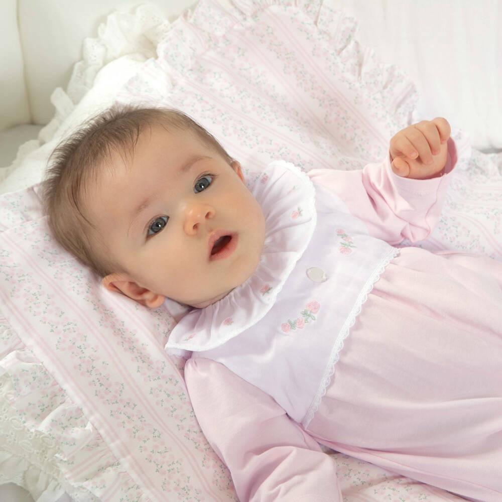 Patachou-Girls Rosy Cotton Playsuit | Childrensalon Outlet