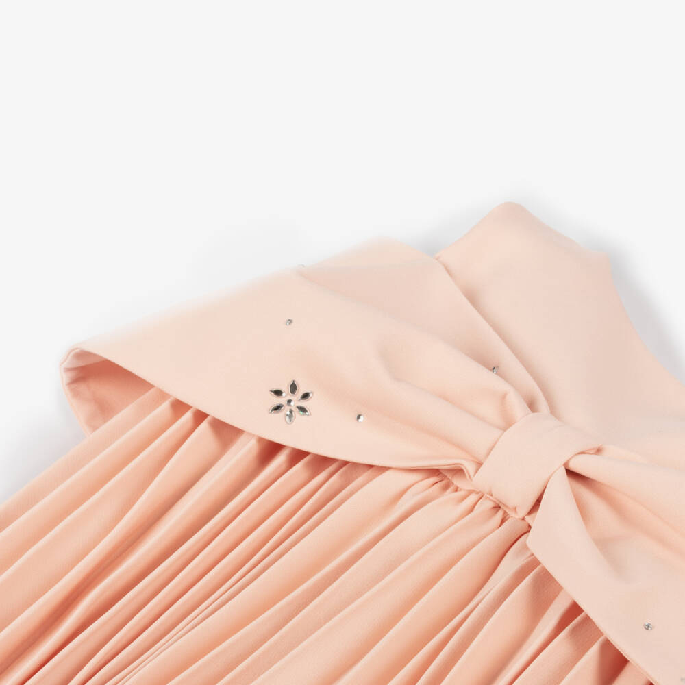 Patachou-فستان كريب وردي مطوي للبنات | Childrensalon Outlet