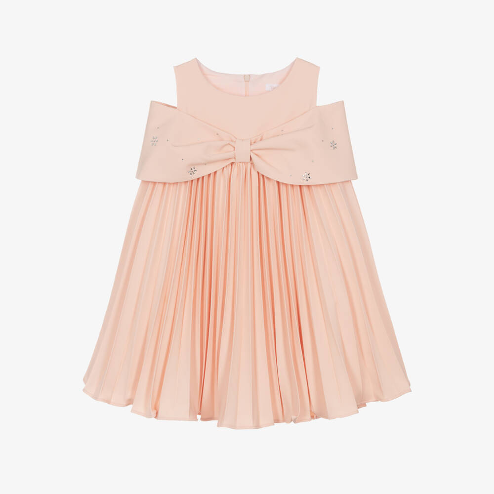 Patachou-Платье из розового крепа с плиссировкой для девочек | Childrensalon Outlet