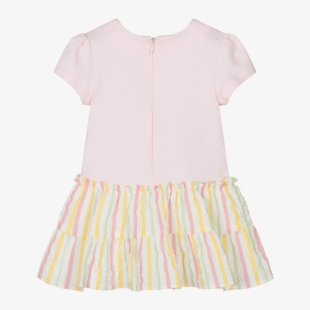 Patachou-Girls' Rosy Striped Cotton Frock | Childrensalon Outlet