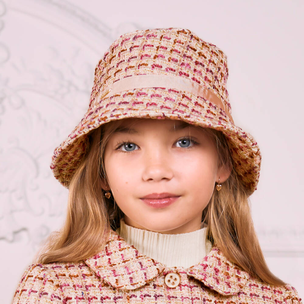 Patachou-Girls Rosy Tweed Sun Hat | Childrensalon Outlet