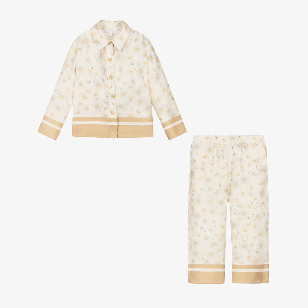 Patachou-Girls Satin Daisy Print Ensemble | Childrensalon Outlet