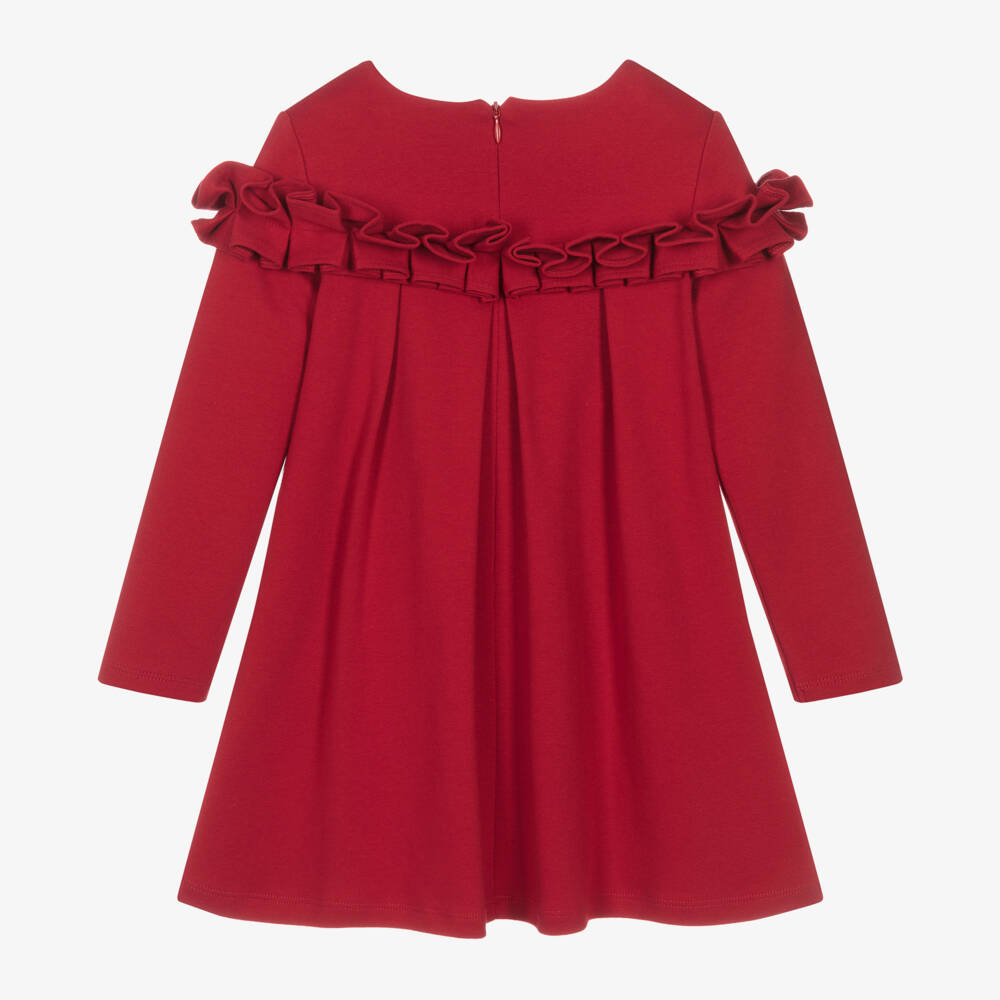 Patachou-Girls Scarlet Cotton Knit Dress | Childrensalon Outlet