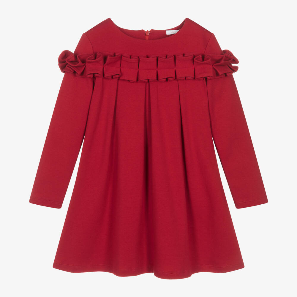 Patachou-Girls Scarlet Cotton Knit Dress | Childrensalon Outlet