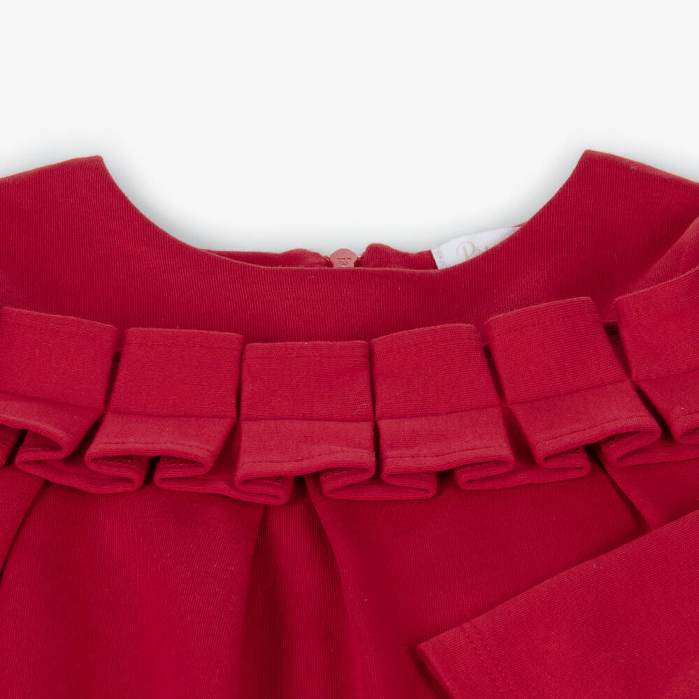 Patachou-Girls Scarlet Cotton Knit Dress | Childrensalon Outlet
