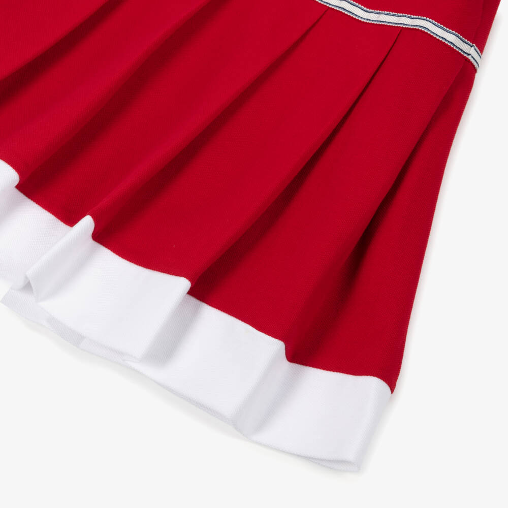 Patachou-Girls Scarlet Piqué Collar Dress | Childrensalon Outlet