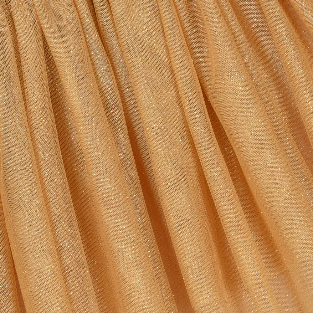 Patachou-Girls Shimmering Gold Tulle Gown | Childrensalon Outlet