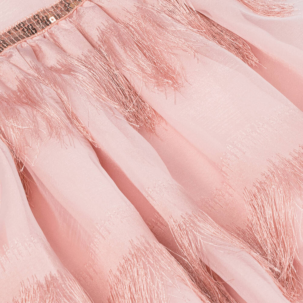 Patachou-فستان وردي لامع بشراشيب للبنات | Childrensalon Outlet