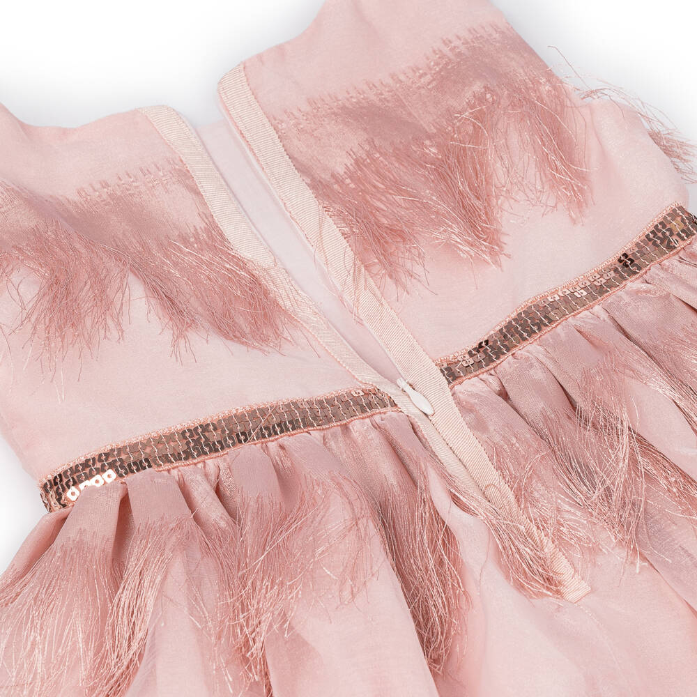 Patachou-فستان وردي لامع بشراشيب للبنات | Childrensalon Outlet