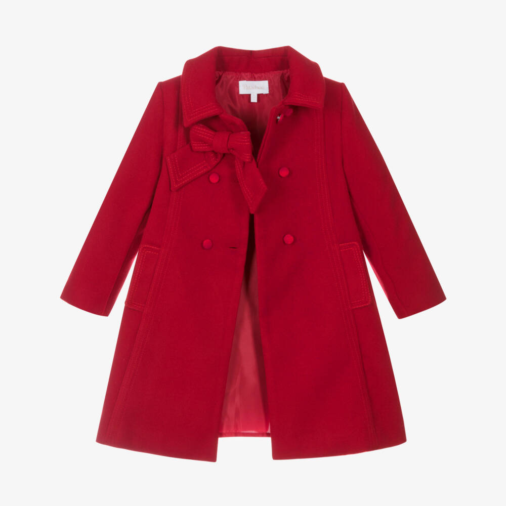 Patachou-Элегантное красное пальто из фетра для девочек | Childrensalon Outlet