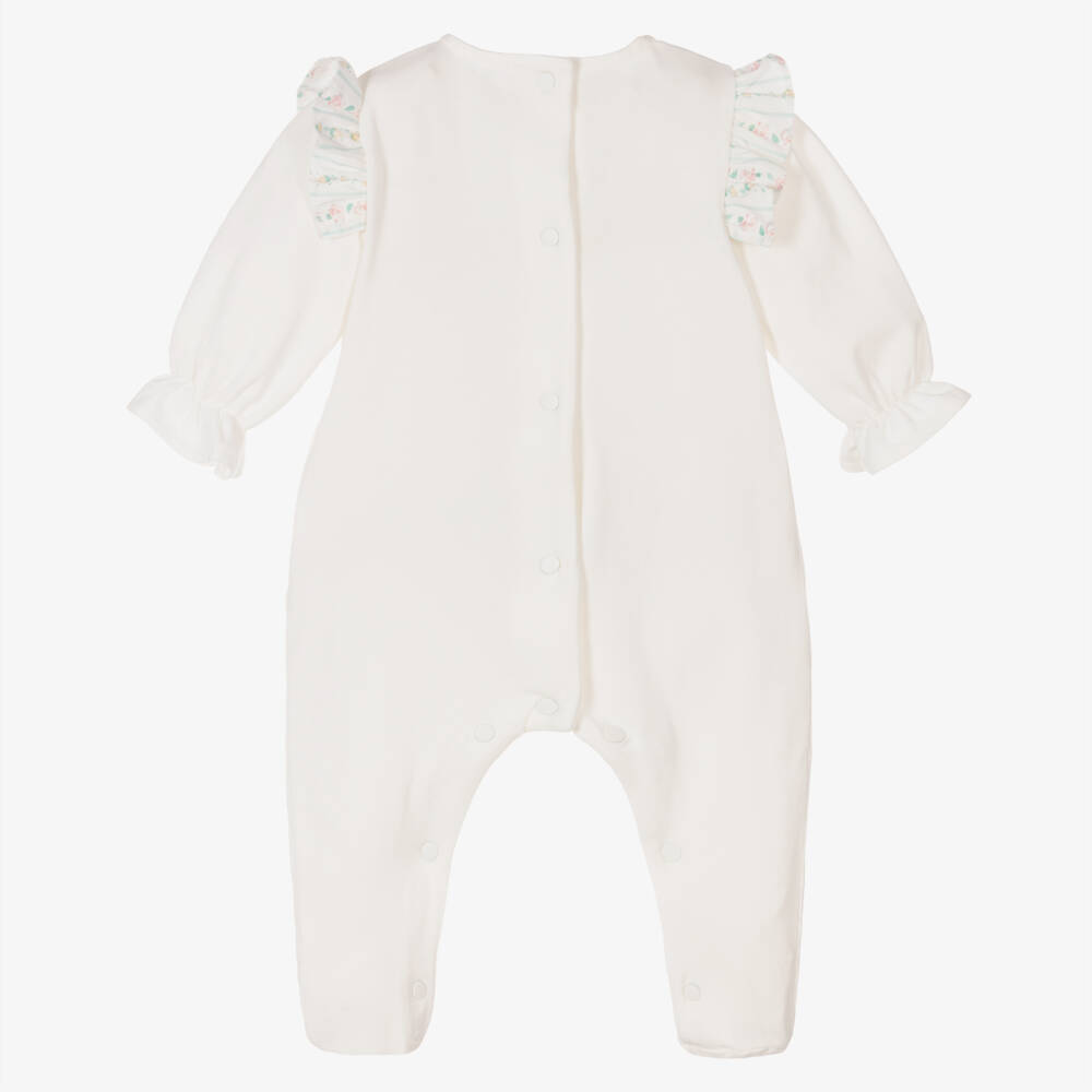 Patachou-Girls Soft Ivory Smocked Romper | Childrensalon Outlet