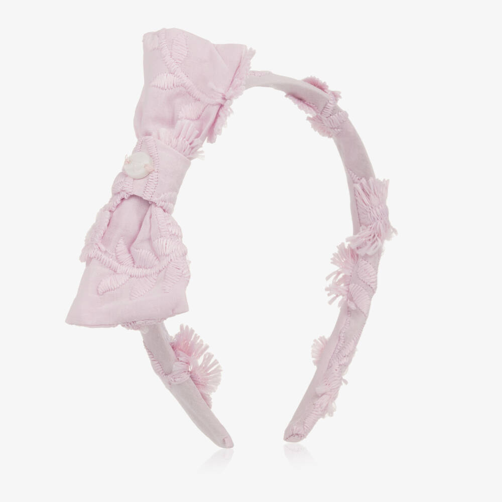 Patachou-Girls Soft Lilac Bow Headband | Childrensalon Outlet