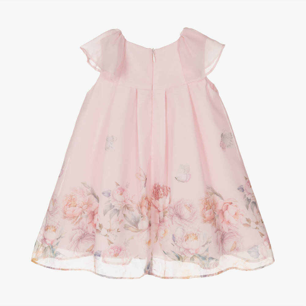 Patachou-Girls Soft Pink Blossom Chiffon Dress | Childrensalon Outlet