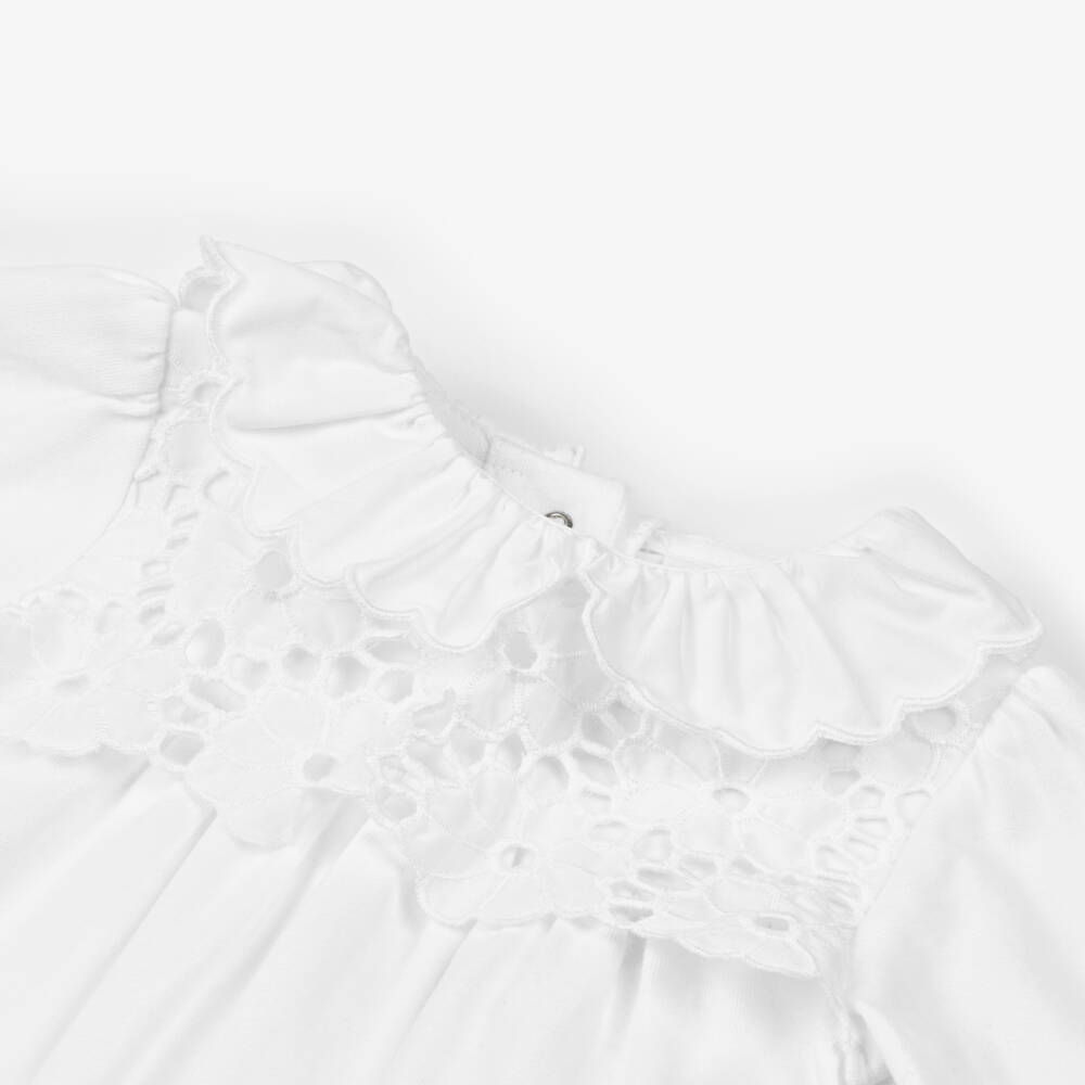 Patachou-Girls Soft White Floral Babygrow | Childrensalon Outlet