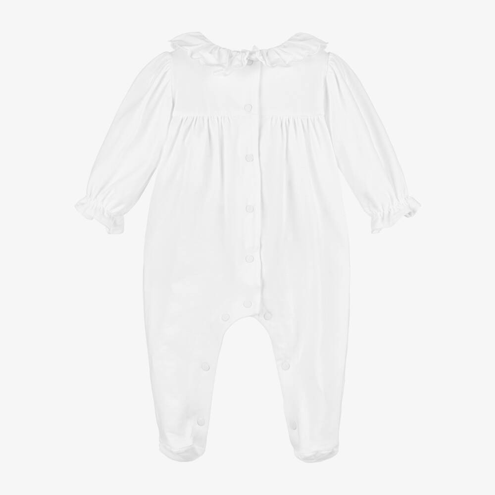 Patachou-Girls Soft White Floral Babygrow | Childrensalon Outlet