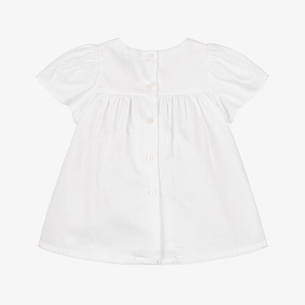 Patachou-Мягкое белое платье с цветочным узором для девочек | Childrensalon Outlet