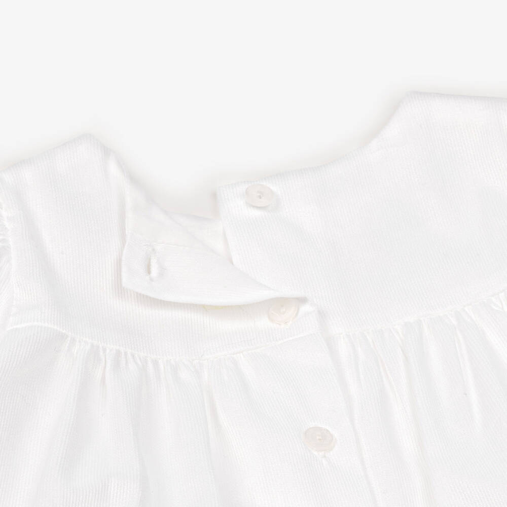 Patachou-Мягкое белое платье с цветочным узором для девочек | Childrensalon Outlet