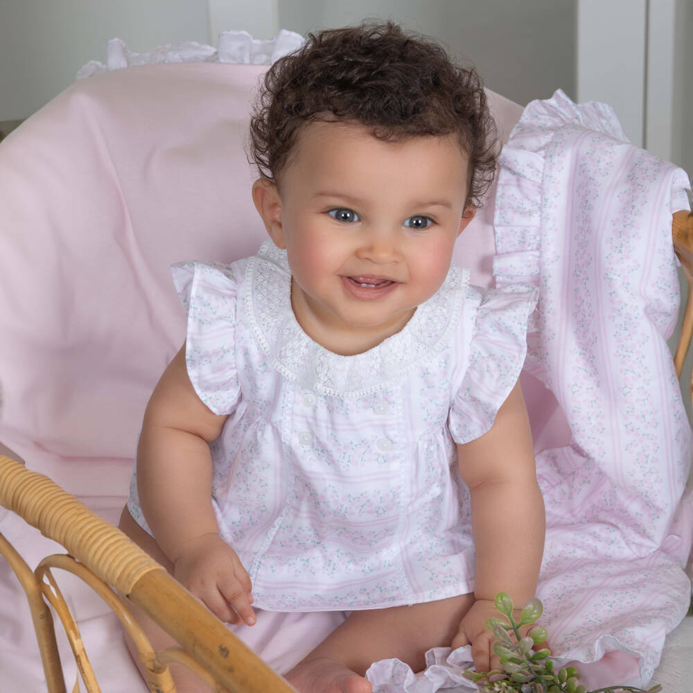 Patachou-Girls Soft White Floral Ensemble | Childrensalon Outlet