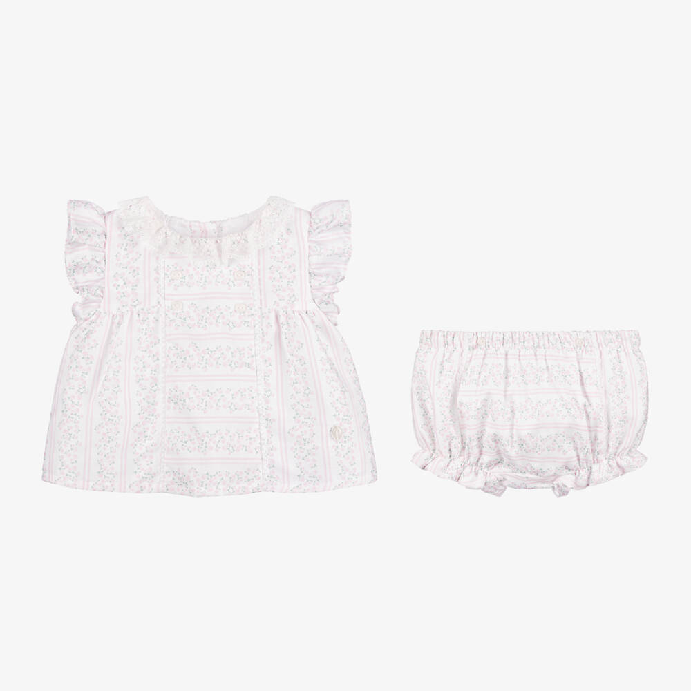 Patachou-Girls Soft White Floral Ensemble | Childrensalon Outlet
