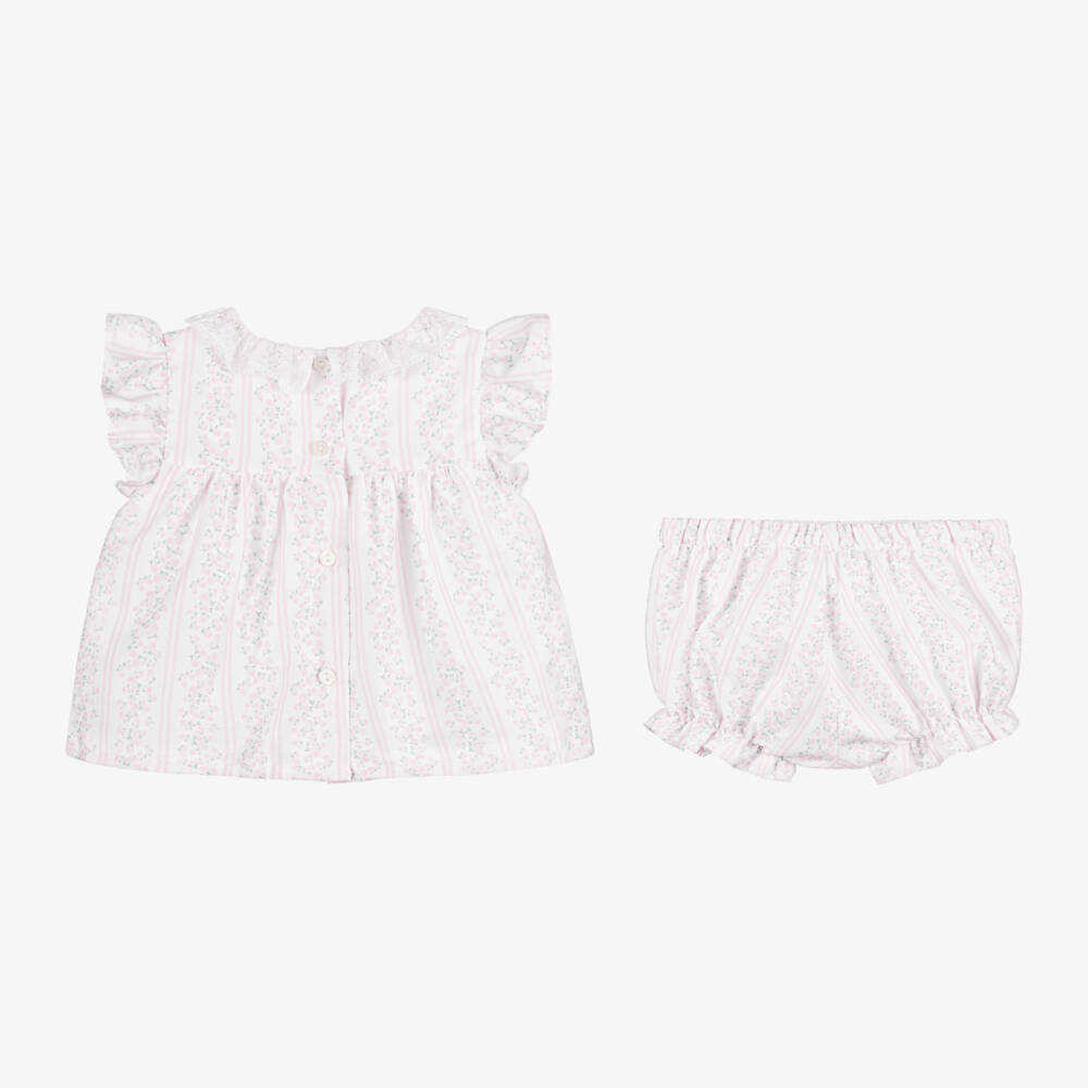 Patachou-Girls Soft White Floral Ensemble | Childrensalon Outlet