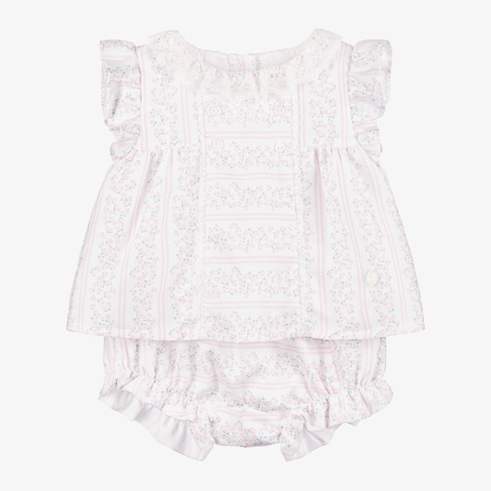 Patachou-Girls Soft White Floral Ensemble | Childrensalon Outlet