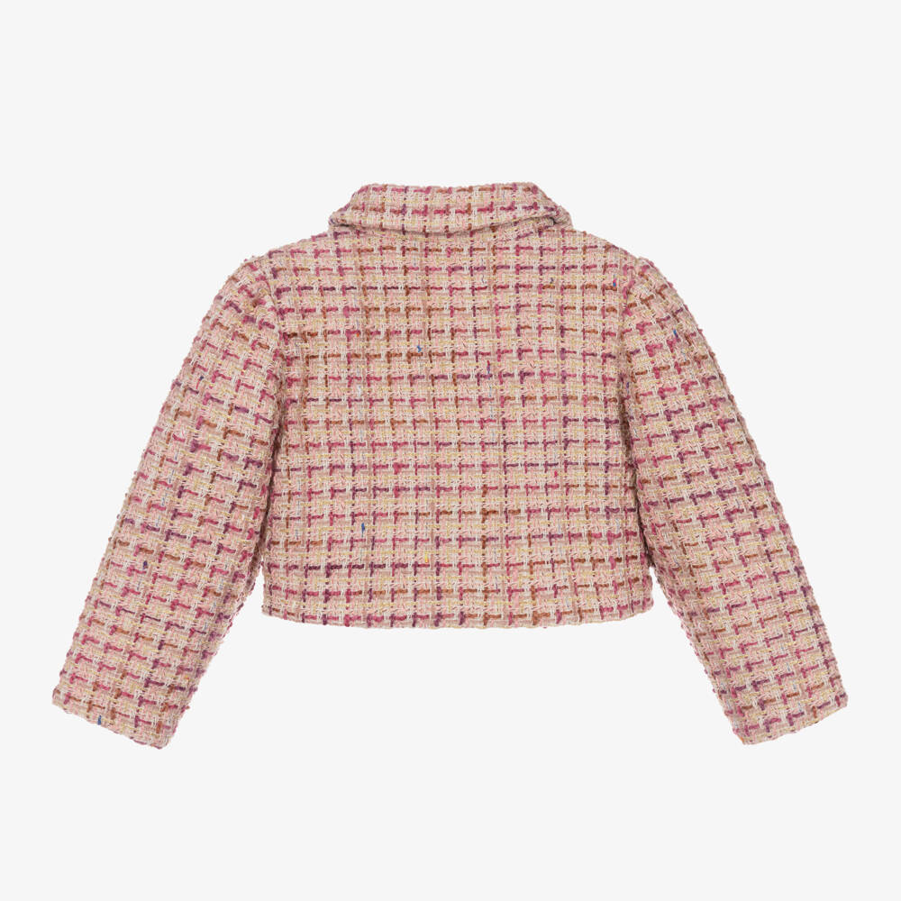 Patachou-Girls Sparkle Woven Jacket in Pink | Childrensalon Outlet