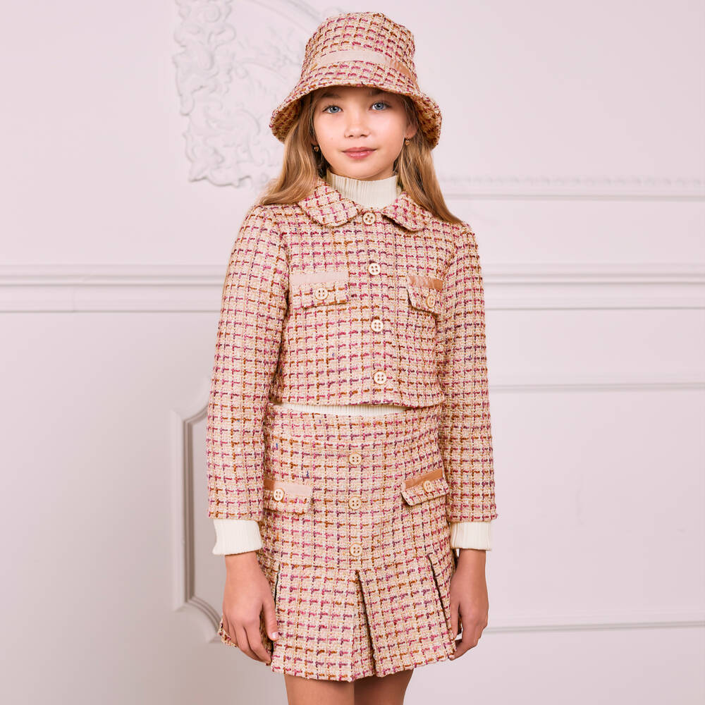 Patachou-Girls Sparkle Woven Jacket in Pink | Childrensalon Outlet