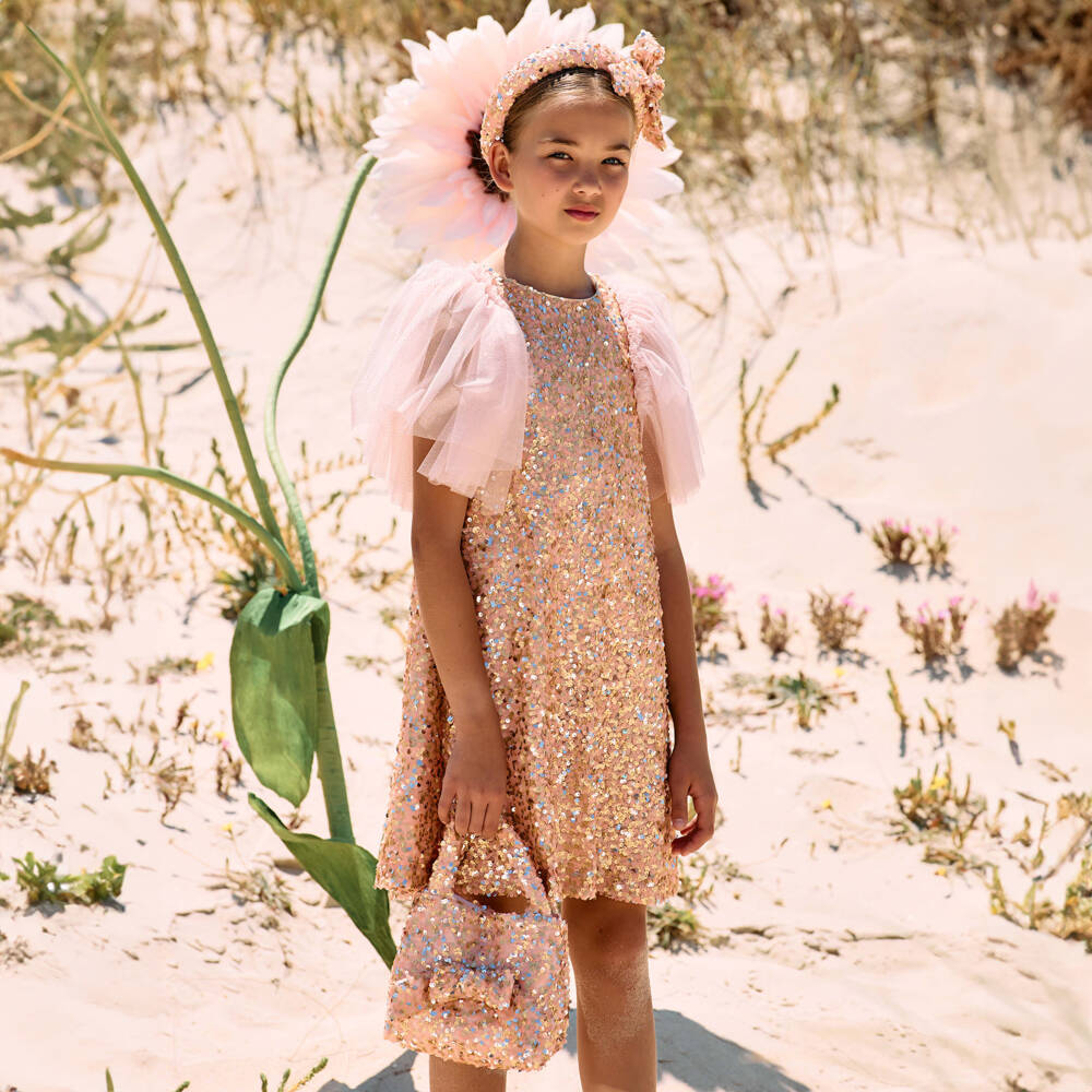 Patachou-Girls Sparkling Pink & Gold Purse | Childrensalon Outlet