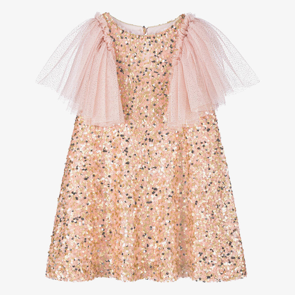 Patachou-Платье из блестящего розового тюля для девочек | Childrensalon Outlet