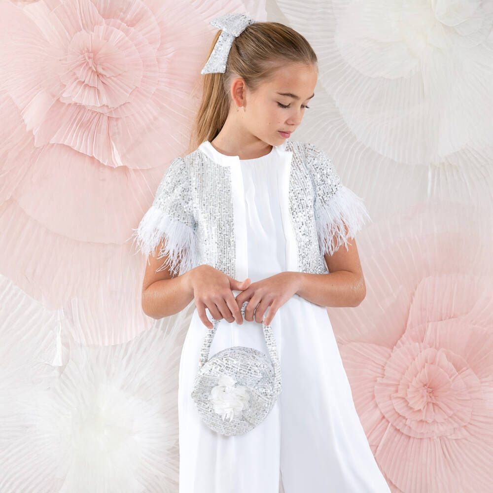 Patachou-Сверкающий серебристый клатч для девочек | Childrensalon Outlet