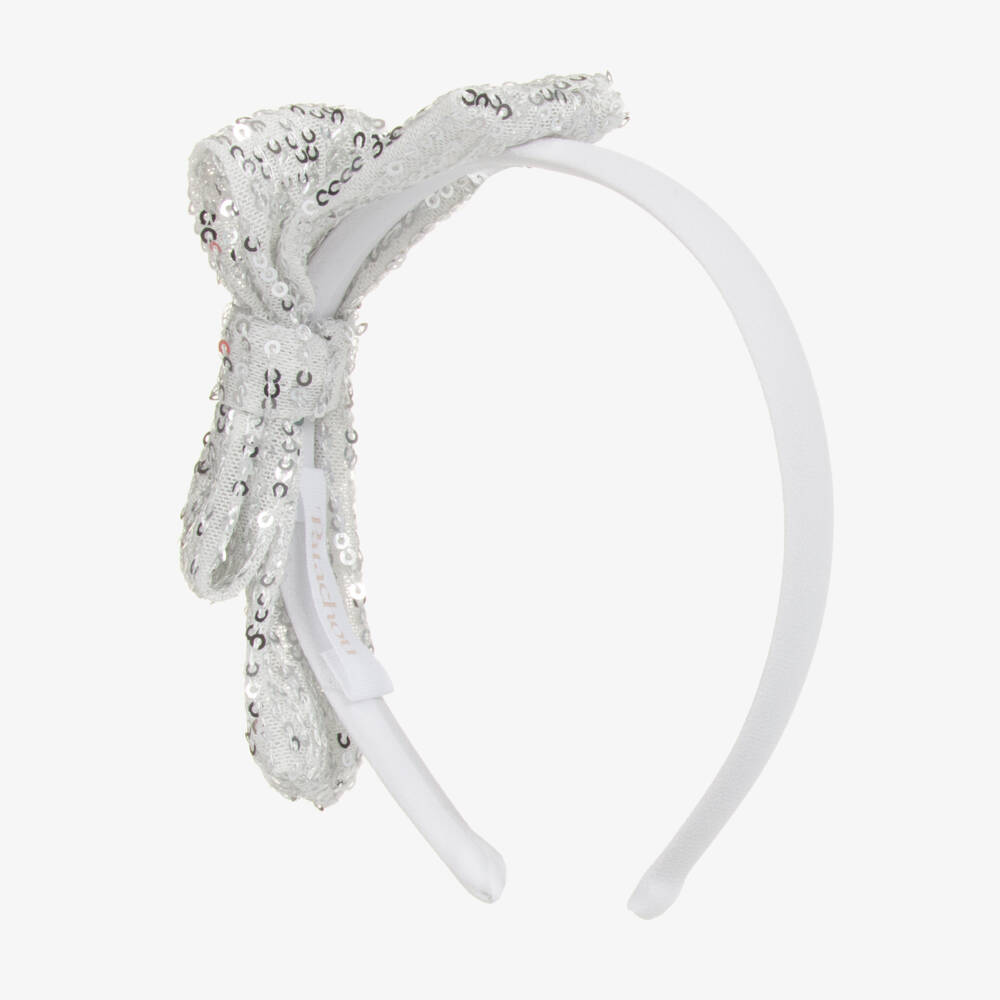 Patachou-Girls Sparkling Silver Sequin Headband | Childrensalon Outlet