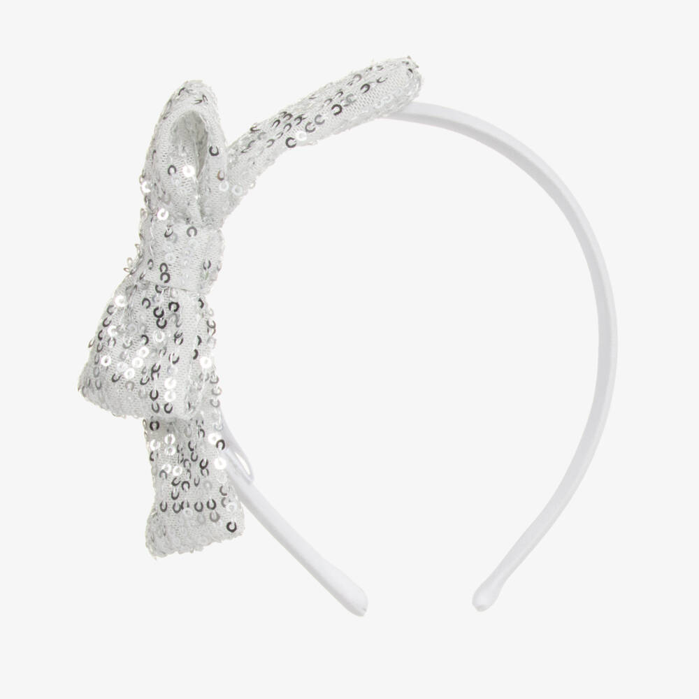 Patachou-Girls Sparkling Silver Sequin Headband | Childrensalon Outlet