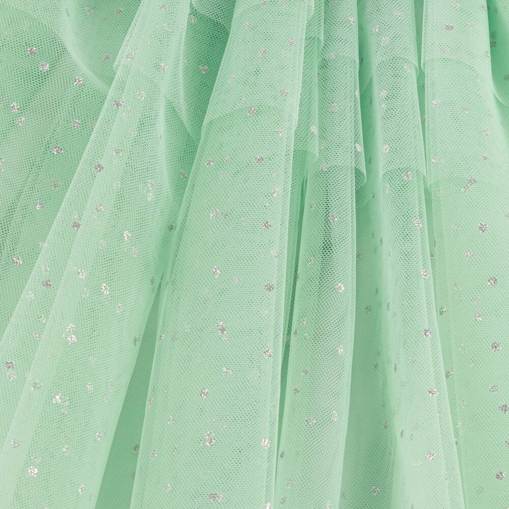 Patachou-فستان تول براق باللون النعناعي للبنات | Childrensalon Outlet