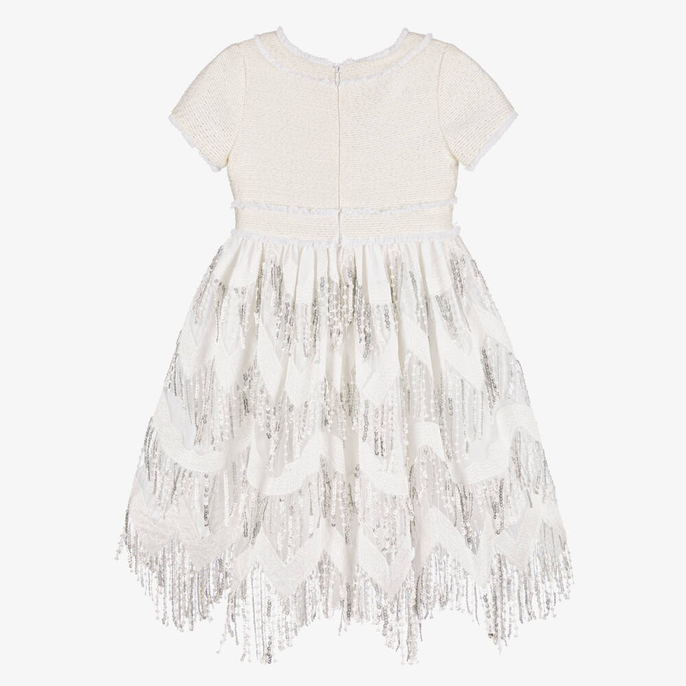 Patachou-Girls Sparkling Tweed Embroidered Dress | Childrensalon Outlet