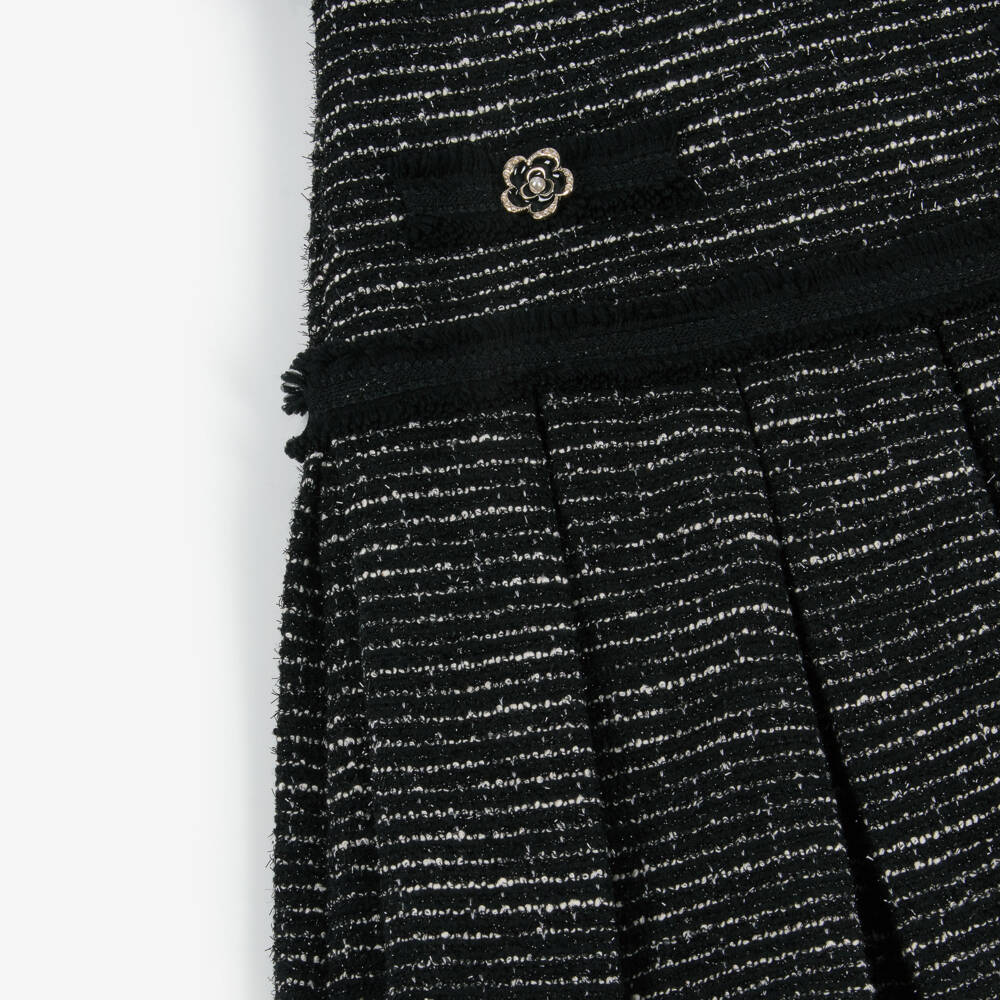 Patachou-Girls Sparkly Black Tweed Dress | Childrensalon Outlet