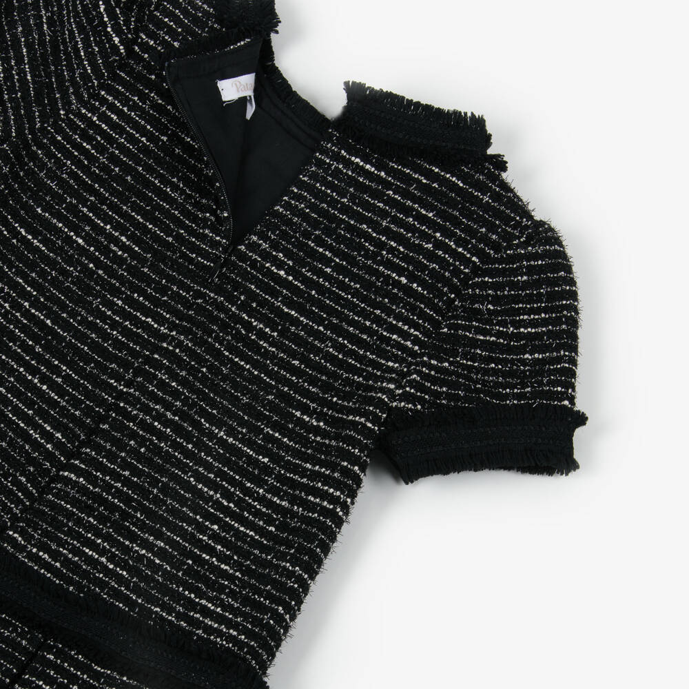 Patachou-Girls Sparkly Black Tweed Dress | Childrensalon Outlet