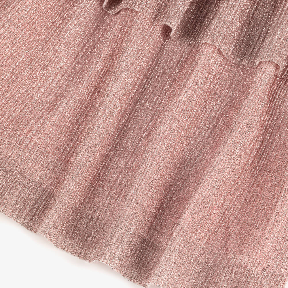 Patachou-Girls Sparkly Dusty Pink Plissé Dress | Childrensalon Outlet